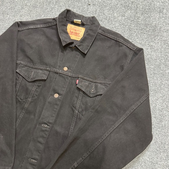 Other - Vintage Levis Jacket Mens XL Black Denim Trucker 70507-4159 Made in USA 90s